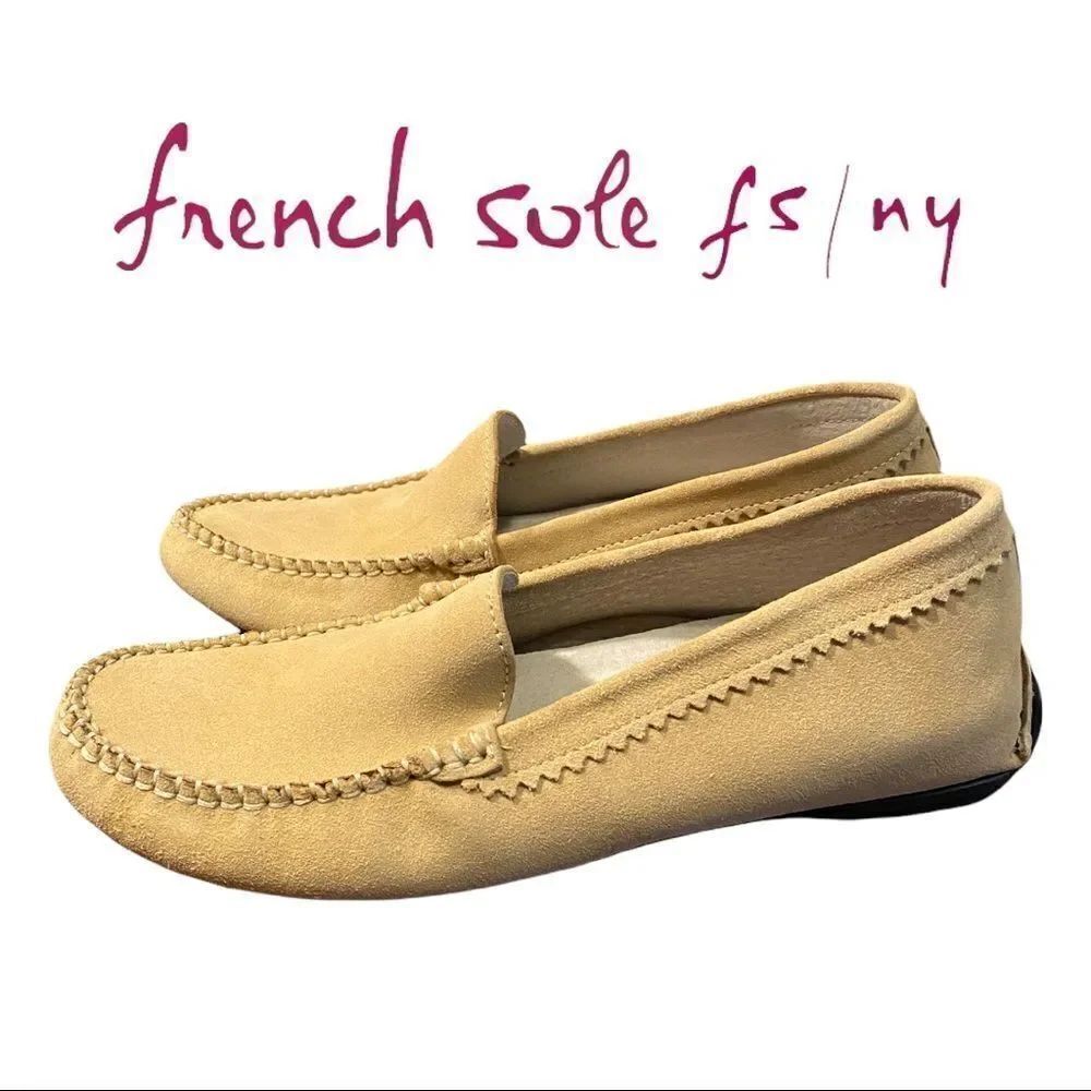 NEW French Sole FS/NY Women's Stella Light Tan Suede Driving Mocs Loafers 36